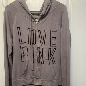 Victoria’s Secret PINK gray zip-up hoodie